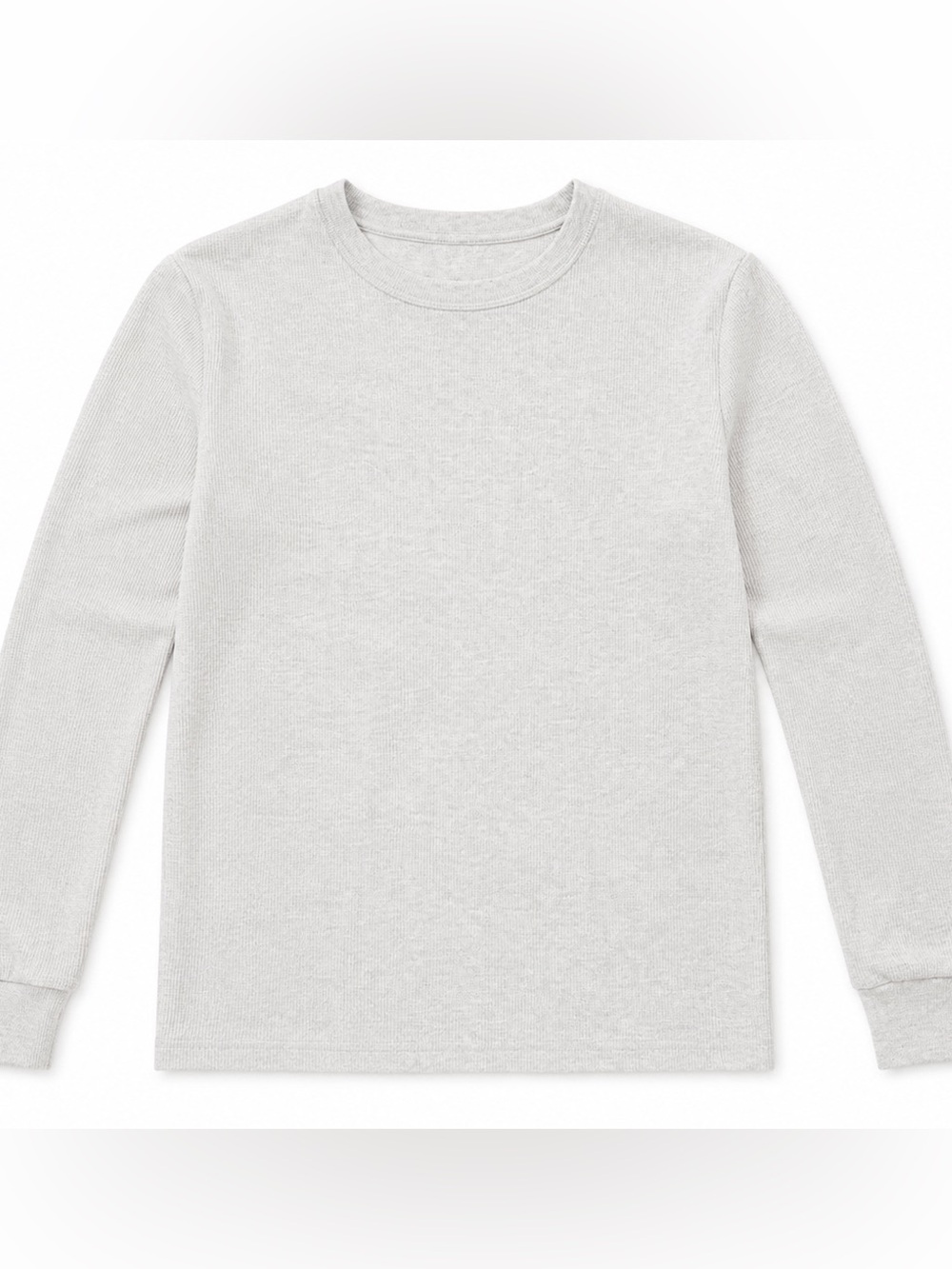 Blue Ice Mens Small Light Gray Thermal Long Sleeve Waffle Knit Crewneck Tee
